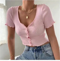 Rohza V Neck Crop Top