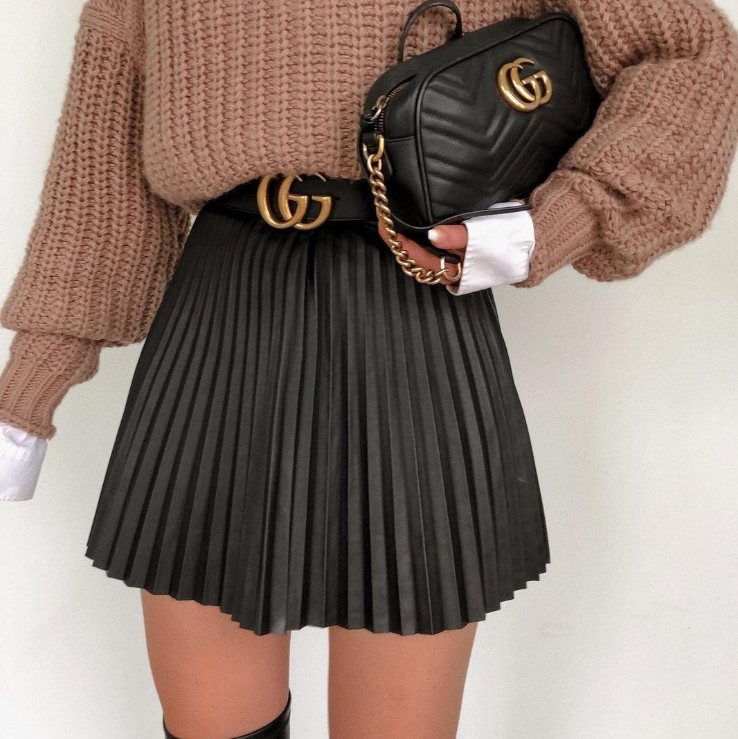 Rohza Draped Knitted Mini Skirt