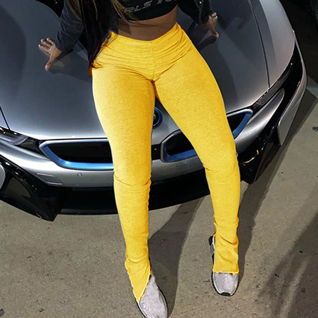 Rohza Yellow Stacked Joggers