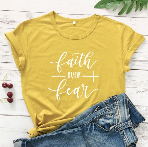 Rohza Faith Over Fear Christian T-shirt