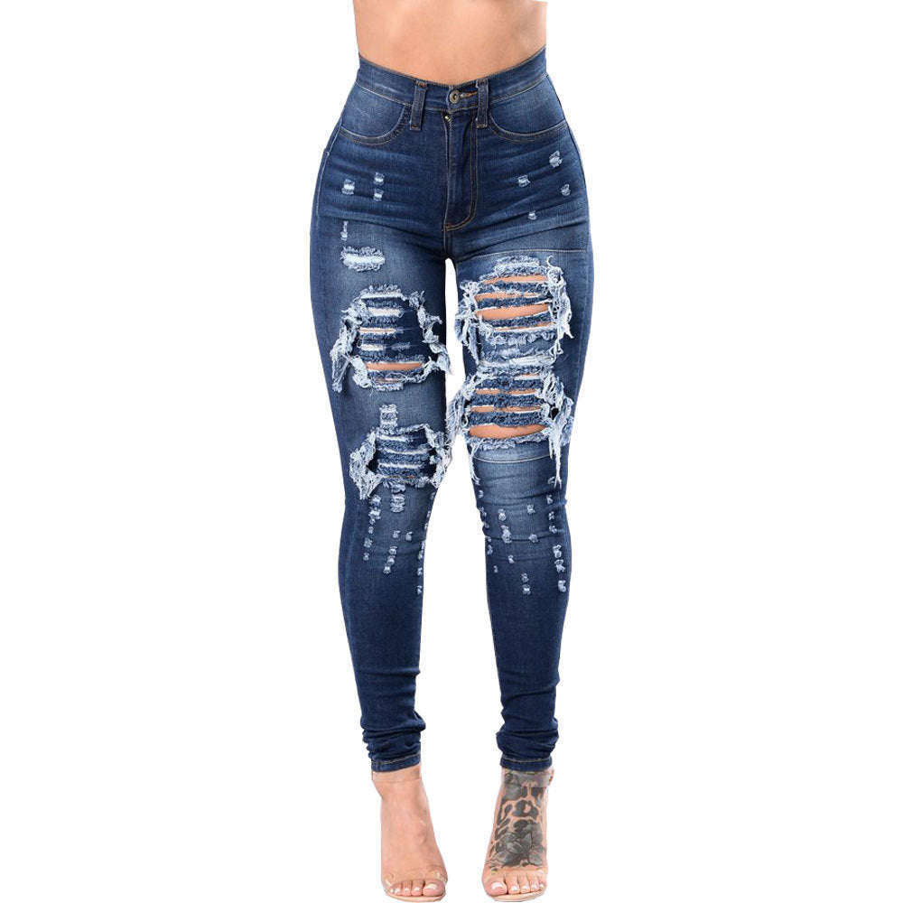 Rohza Ripped Washed Denim Jeans