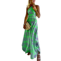 Rohza Halterneck Printed Midi Dress