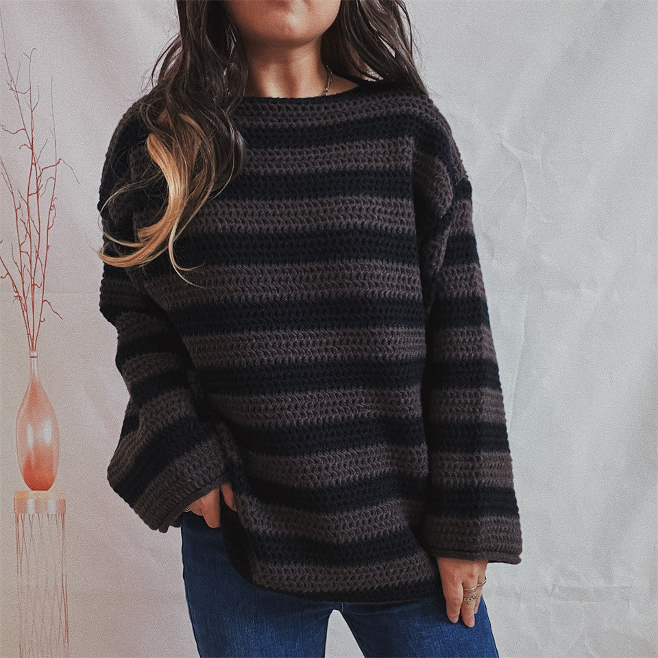 Rohza Off Shoulder Striped Sweater