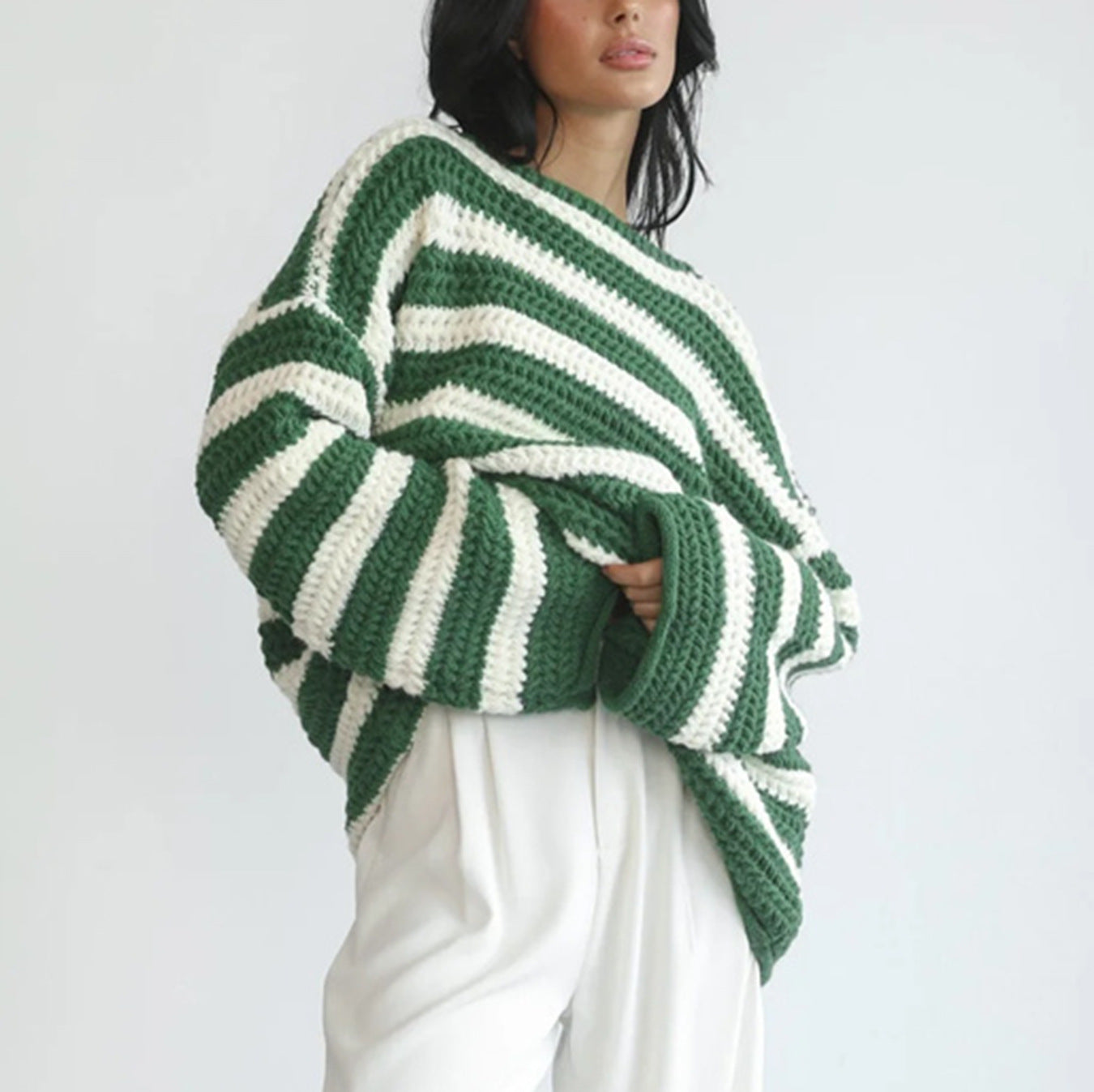 Rohza Off Shoulder Striped Sweater