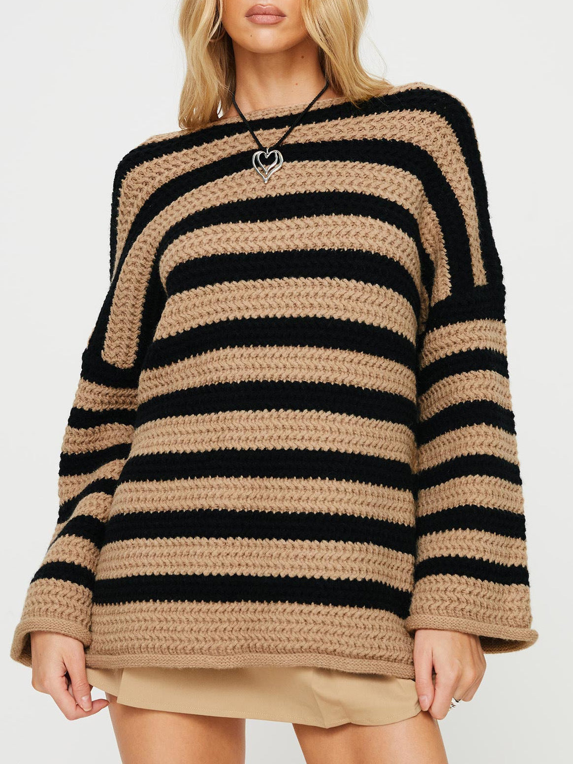 Rohza Off Shoulder Striped Sweater